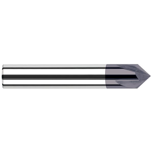 Chamfer Cutter-Pointed 0.2500" (1/4) Shank DIAx45 Degree per side Carbide Pointed Chamfer Cutter, 2 Flutes